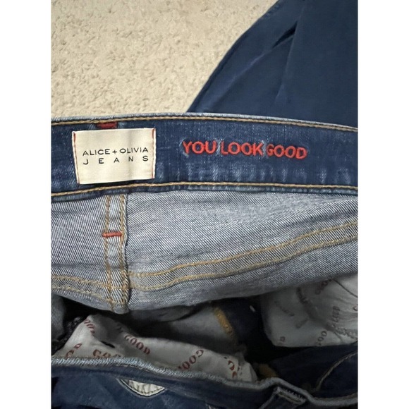 Alice + Olivia Jeans Amazing Assymetrical Waistband Skinny Ankle Jeans Size 30 - Picture 8 of 11